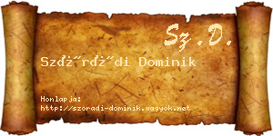 Szórádi Dominik névjegykártya