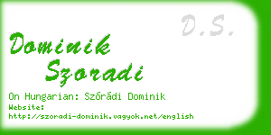 dominik szoradi business card